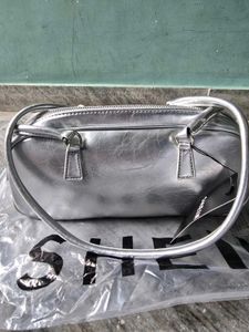 Shiny Silver Shoulder Bag