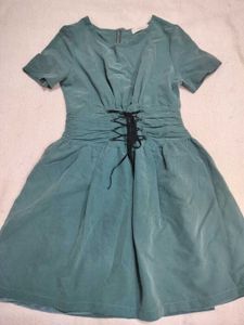 Korean Teal Corset Style Mini Dress