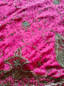 Vibrant Pink dabka/zardozi handwork skirt