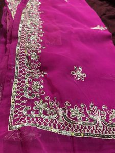 Beautiful Pink Embroidered Saree