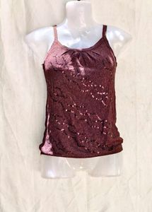 I. Sparkly Sequin Camisole Top