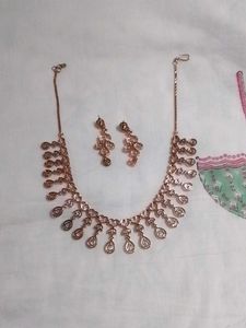 Rose Gold  Necklace &amp; Earring Set