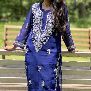 Royal Blue Embroidered Kurta