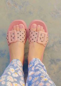 Cute Pink Platform Slides with Buckle