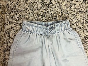 Light Blue Elastic Waist Pants