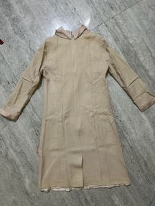 Elegant Beige Ruffle Dress