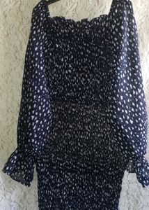 Navy blue &amp; White Smocked dress