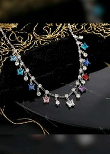 Sparkling Butterfly Charm Necklace