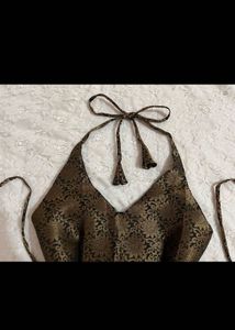 Vintage royal Brocade Halter Top