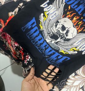 y2k gothic Rock &amp; Roll Forever Graphic Tee