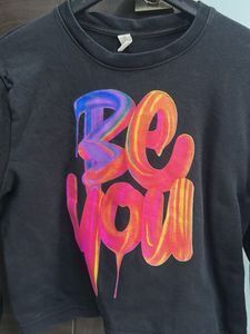 Graphic "Be You" Cropped Sweatshirt