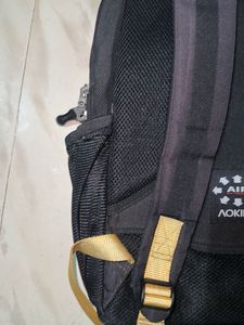 Aoking Black Backpack with Smiley Charm
