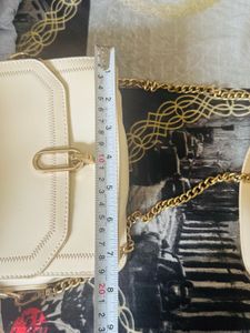 Cream Chain Shoulder Bag