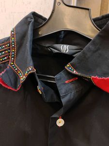 Stylish Black Patterned Shirt