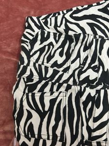 Women's Zebra Print Wide Leg Jeans