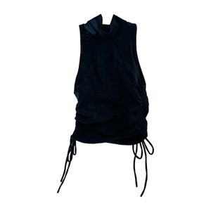 Sleek Black Ribbed Mock Neck Crop Top