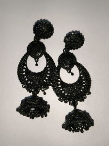 Black Jhumka Earrings