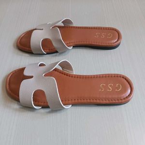 Stylish Beige &amp; Tan Flat Sandals