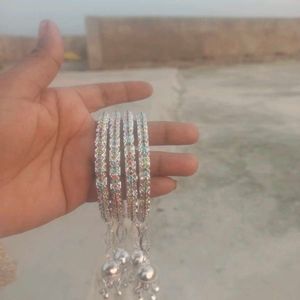 Sparkling Silver Bangles