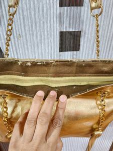 Chic Quilted Gold Handbag
