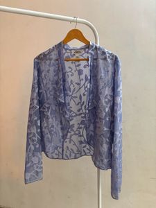 Sheer Floral Print Over Coat