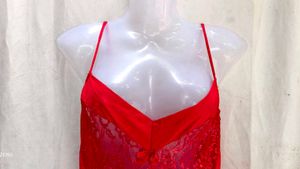 Red Lace Trim Bodysuit