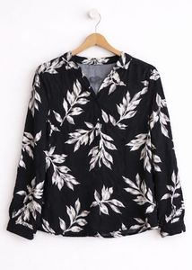 Stylish Black Floral Print Blouse
