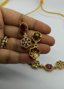 Elegant Multi-Color Stone Necklace &amp; Earring Set