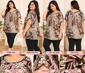 Stylish Plus Size Top - Geometric Print XXL 48"-52