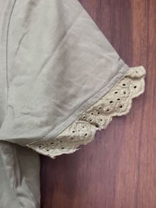 Green Lace Trim Tee