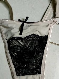 brand new Lace Trim G-String with Metal Rings