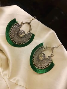 Gorgeously Handmade Oxidised earrings 💚 Totally New
