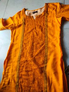 Mustard Printed Kurti