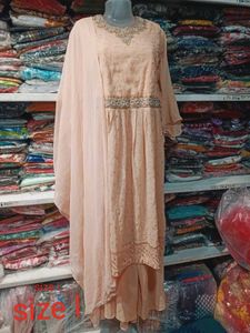 Elegant Peach Embroidered 2pc