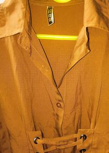 Brown Corset Shirt Dress