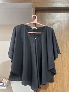 Elegant Black Cape Top