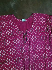 Elegant Pink Bandhani Print Kurta