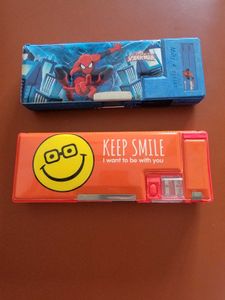 Two Spiderman & "Keep Smile" Pencil Boxes