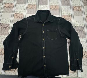 CROPP Classic Black Denim Shirt for Men
