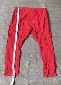 Red Cotton cigarette pant