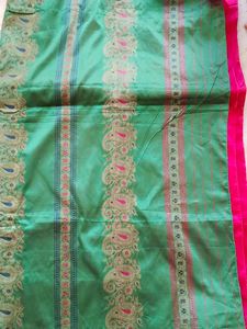 💐Vibrant Pink Saree with Green Border💐