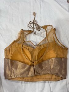 Elegant Golden Brocade Blouse