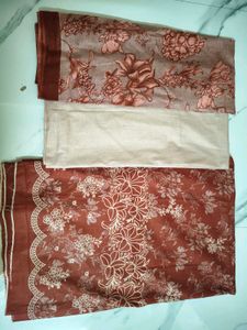 Maroon Floral Print Kurta Set with Dupatta