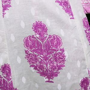 Hand Block Anarkali Set