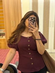 Stylish Puff Sleeve Button-Up Top