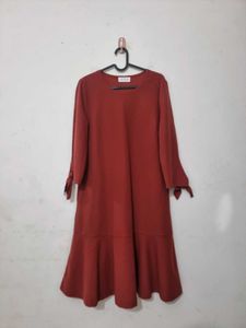 Midi Dress with Bow Sleeves ( Imported)