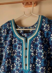 Indigo colorAunthetic batik work kurti