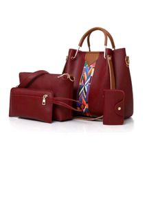 Chic Burgundy 4-Piece Handbag Set