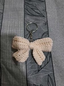 Crocheted Bow Keychain