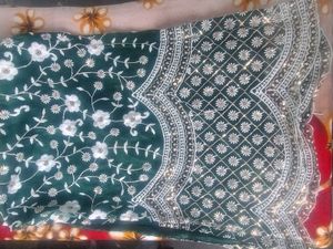 Elegant Green Embroidered suit set